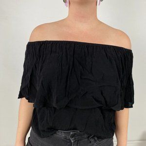 Black off the shoulder top